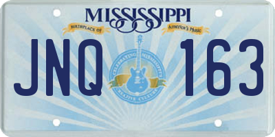 MS license plate JNQ163
