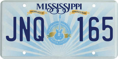 MS license plate JNQ165
