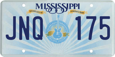 MS license plate JNQ175