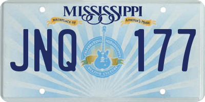 MS license plate JNQ177