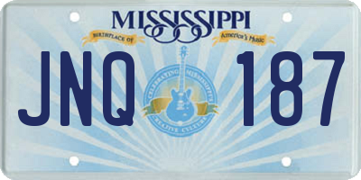 MS license plate JNQ187