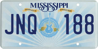 MS license plate JNQ188