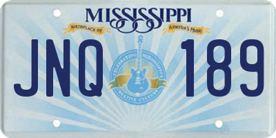 MS license plate JNQ189