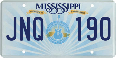 MS license plate JNQ190
