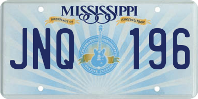 MS license plate JNQ196