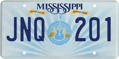 MS license plate JNQ201