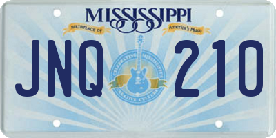 MS license plate JNQ210