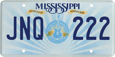 MS license plate JNQ222