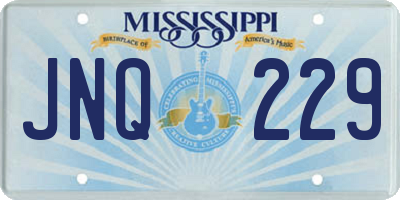 MS license plate JNQ229
