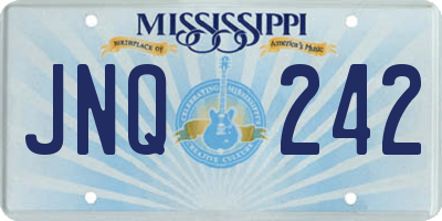 MS license plate JNQ242