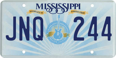 MS license plate JNQ244