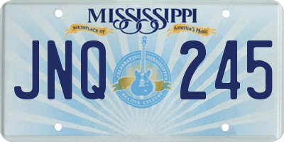 MS license plate JNQ245