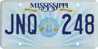 MS license plate JNQ248