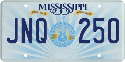 MS license plate JNQ250