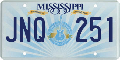 MS license plate JNQ251