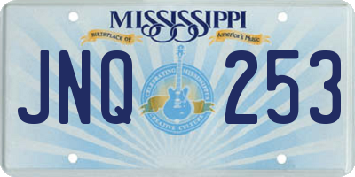 MS license plate JNQ253