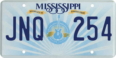 MS license plate JNQ254