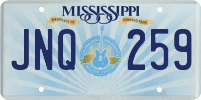 MS license plate JNQ259