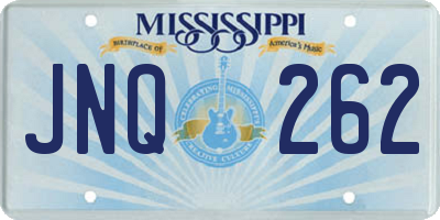 MS license plate JNQ262