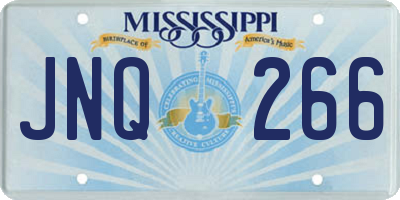 MS license plate JNQ266