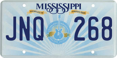 MS license plate JNQ268