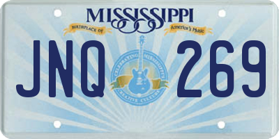 MS license plate JNQ269