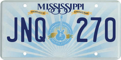 MS license plate JNQ270