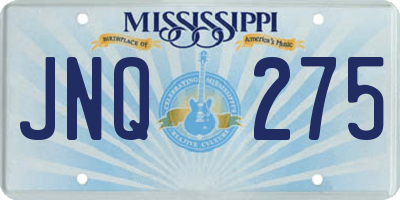 MS license plate JNQ275