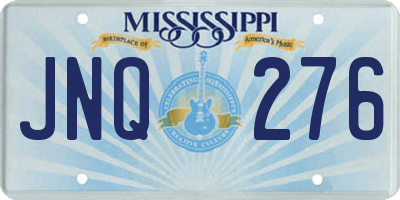 MS license plate JNQ276