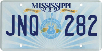 MS license plate JNQ282