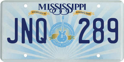 MS license plate JNQ289