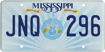 MS license plate JNQ296