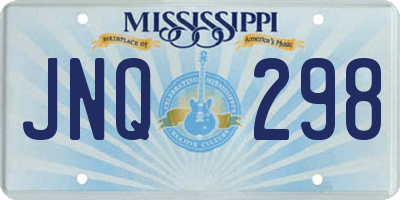 MS license plate JNQ298