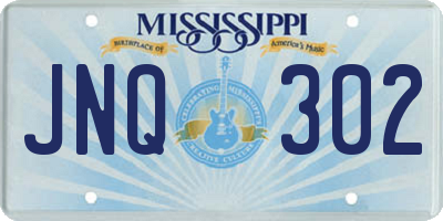 MS license plate JNQ302