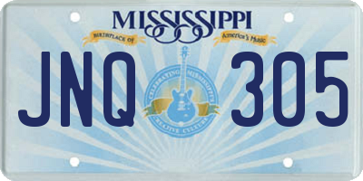 MS license plate JNQ305