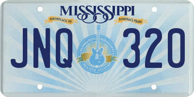 MS license plate JNQ320