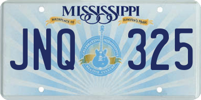 MS license plate JNQ325