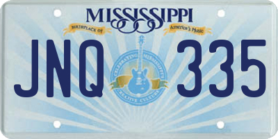 MS license plate JNQ335