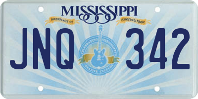 MS license plate JNQ342