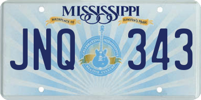 MS license plate JNQ343