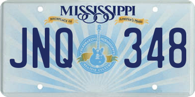 MS license plate JNQ348