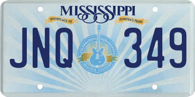 MS license plate JNQ349