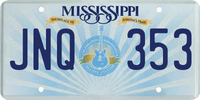 MS license plate JNQ353