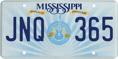 MS license plate JNQ365