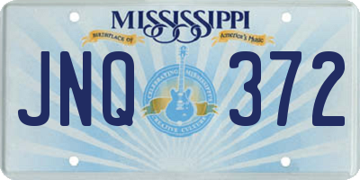 MS license plate JNQ372