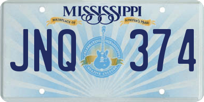 MS license plate JNQ374