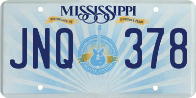 MS license plate JNQ378
