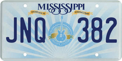 MS license plate JNQ382