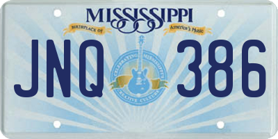 MS license plate JNQ386