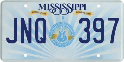 MS license plate JNQ397